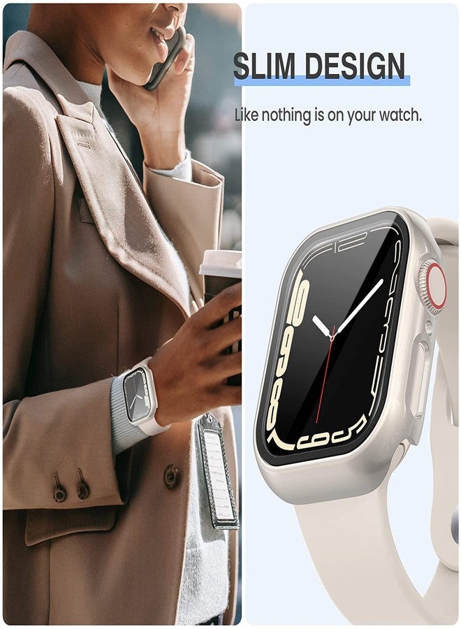 Tensea [3PCS for Apple Watch Screen Protector Case 41mm Series 9/8/7 Accessories, iWatch Protective Face Cover for Women Men, Tempered Glass Film Hard Bumper for iPhone Watch 41 mm - Image 4